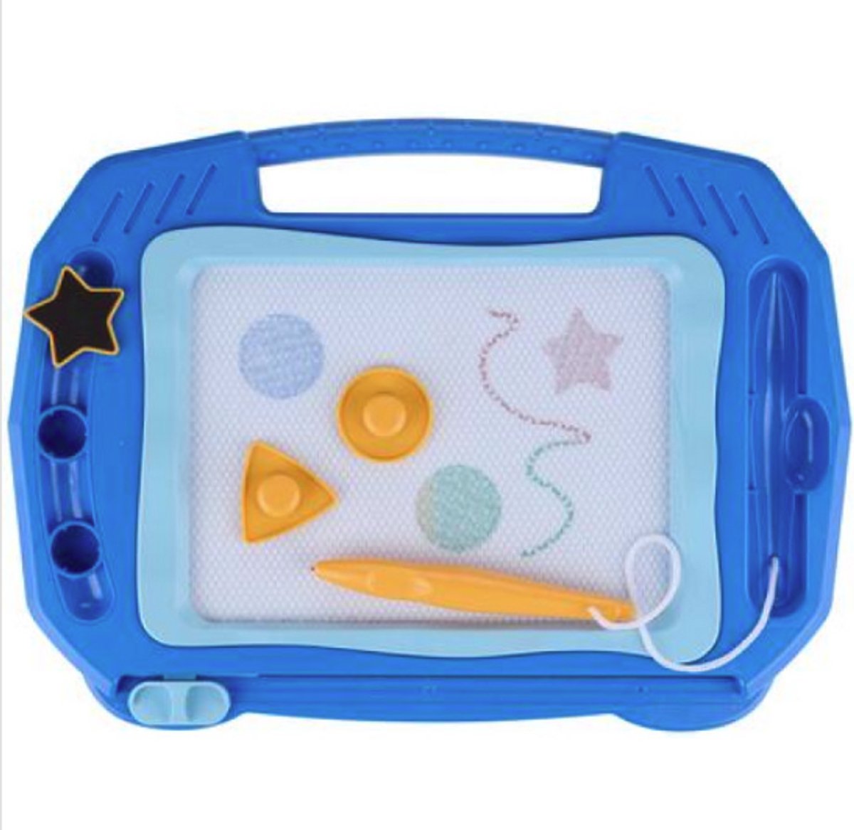   Magnetisch   - Blauw - Magnetisch Bord met Stempels en Pen - 33 x 29,5 x 27 cm