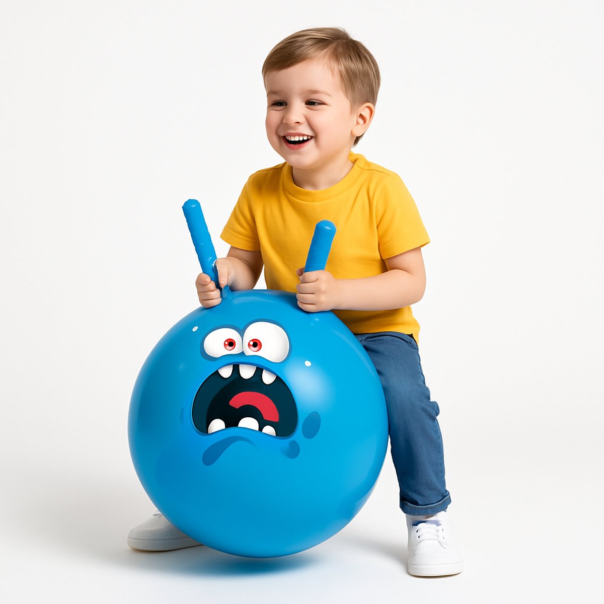 Eddy Toys Skippybal Blauw – 45 cm – 1 Stuk – Vanaf 3 Jaar – Buiten Speelgoed voor Jongens & Meisjes