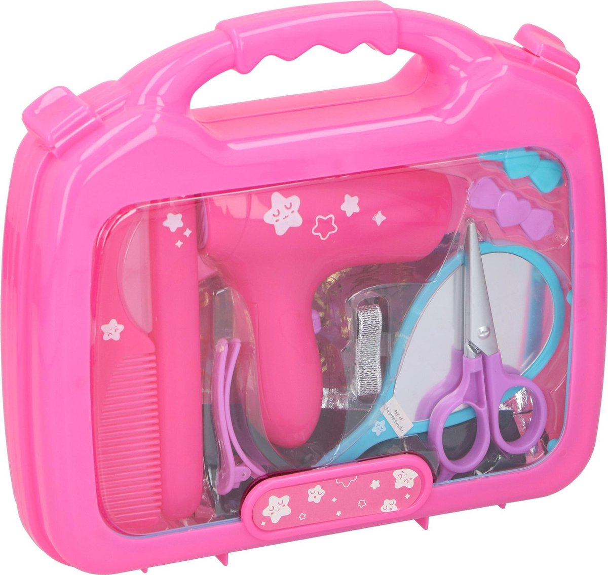   Speelgoed Kappersset - 11-delig - Haardroger op 2x AAA  - in Roze Koffertje