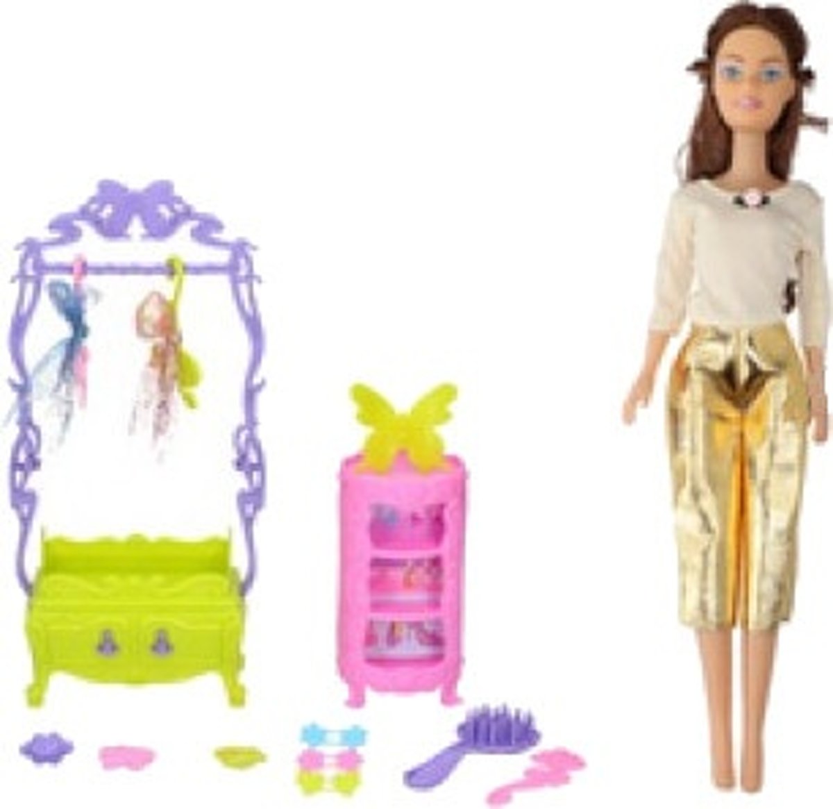 Eddy Toys Tienerpop Mode 45,5 Cm Beige/goud 13-delig