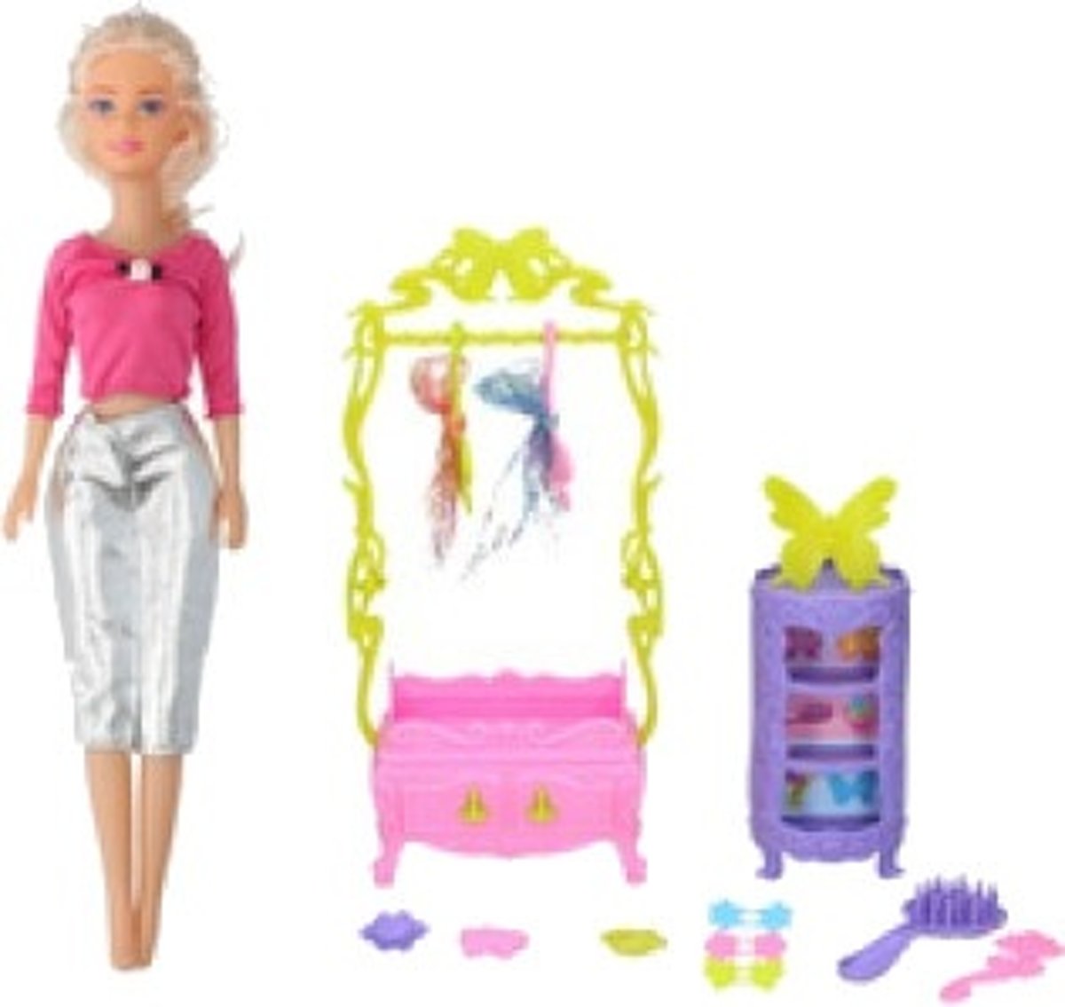 Eddy Toys Tienerpop Mode 45,5 Cm Roze/zilver 12-delig