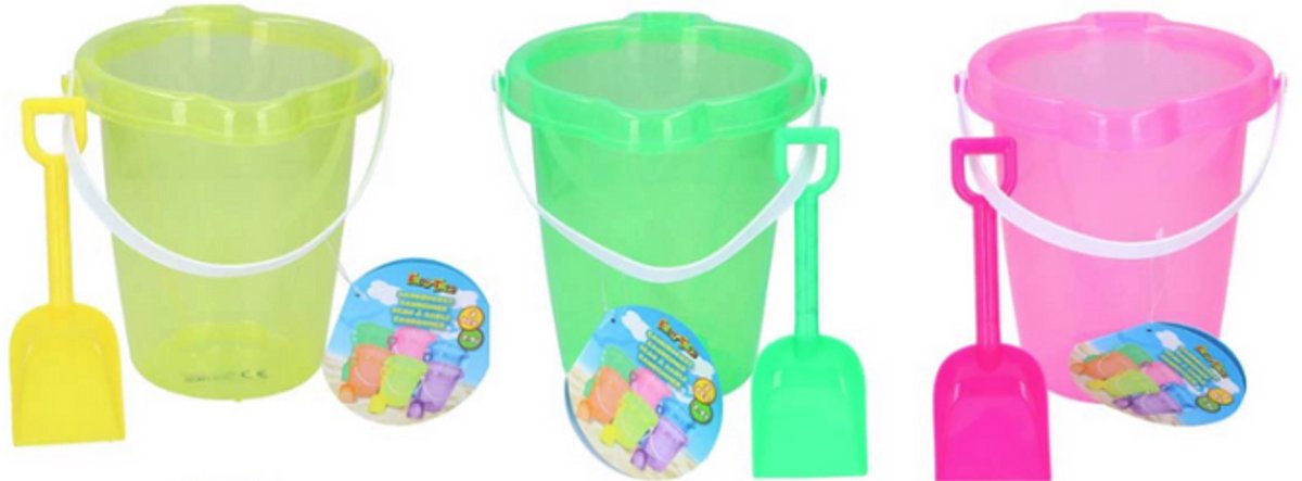 Eddy Toys Zandemmerset – 3 Stuks – Inclusief Schep – 2,5 Liter – Speelgoed voor Strand en Zandbak