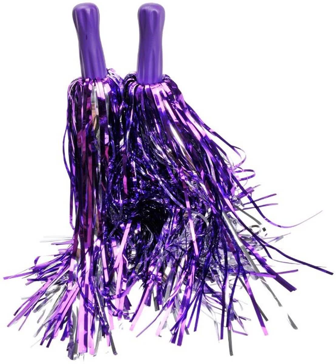 Eddy Toys pompons 2 stuks meisjes paars 30 cm