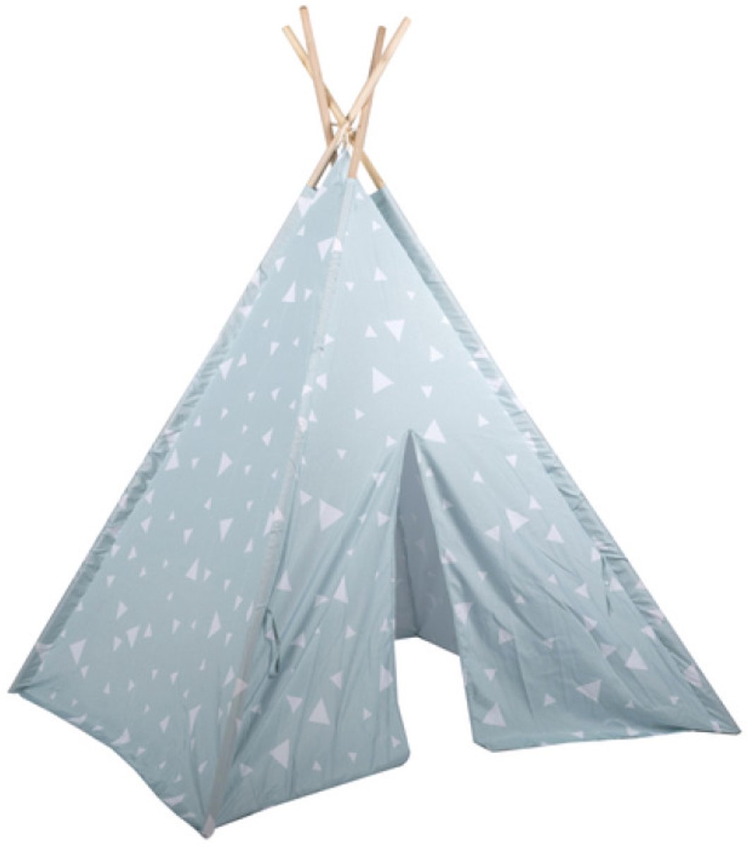 Tipi Tent Kinderen Blauw 120x120x150cm -   Meisjes -   Jongens