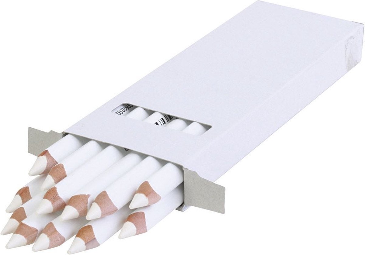 Edu Jumbo kleurpotlood, wit, dikte 10 mm, vulling 6,25 mm, 12 stuk