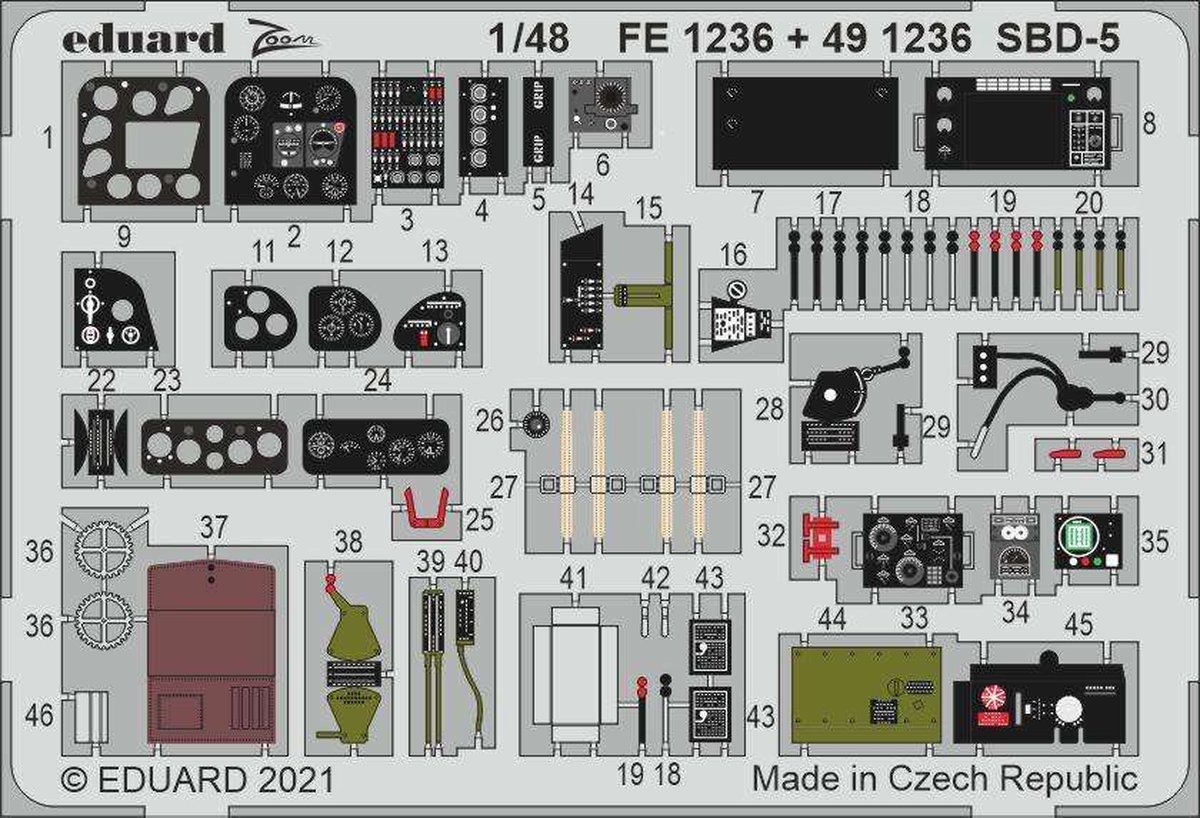 1:48 Eduard FE1236 Accessoires for SBD-5 - Revell Plastic kit