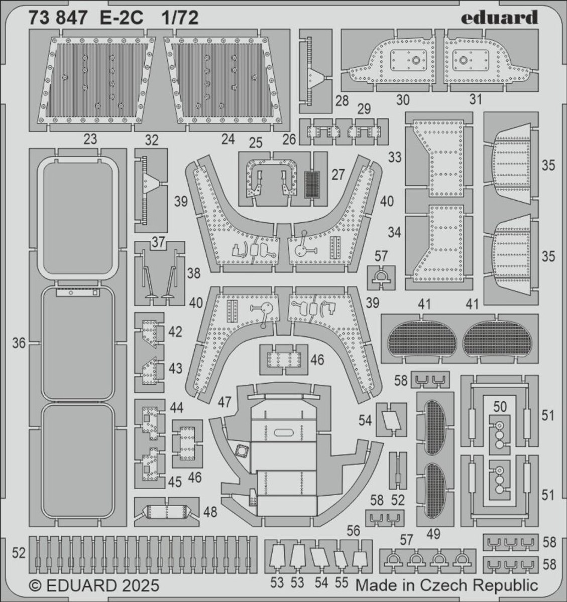 Eduard Modelbouwdecoratie - 73847 Accessoires voor Hawkeye E-2C - Photo-etch