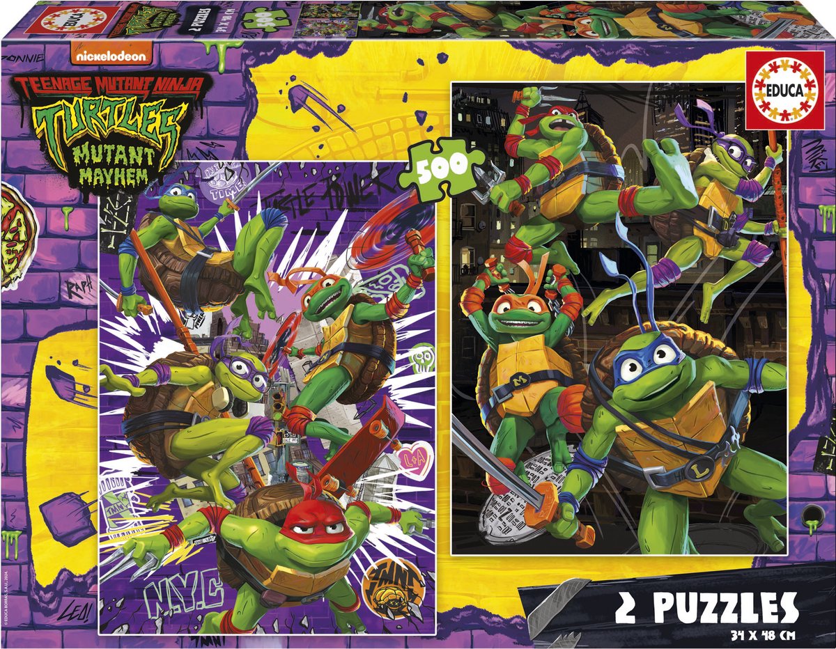 EDUCA - puzzel - 2 x 500 stuks - Ninja Turtles