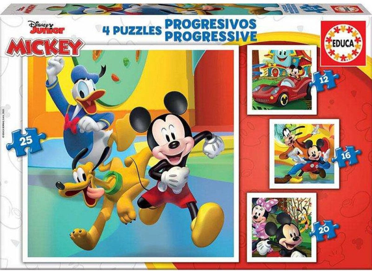 Puzzel Educa Mickey & Friends (25 + 20 + 16 + 12 pcs)