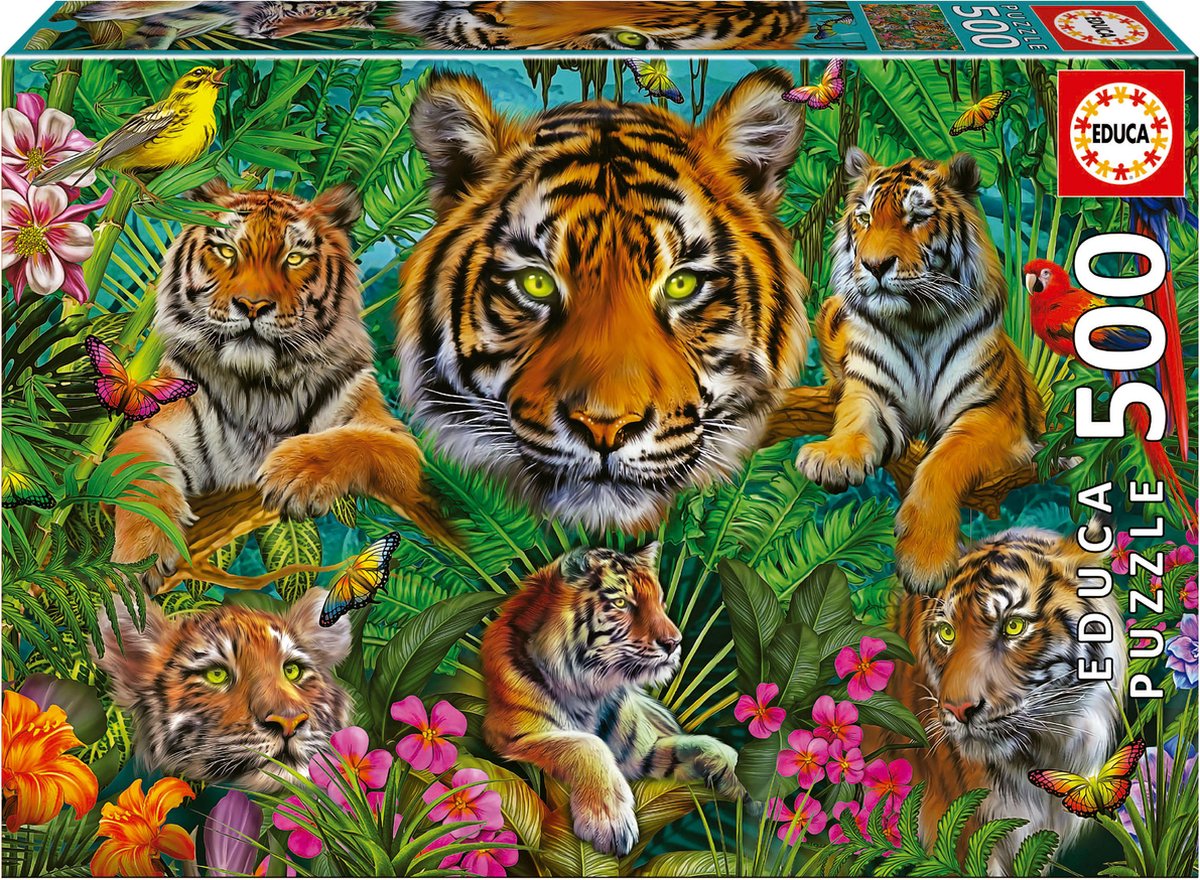 Puzzel Educa Tiger jungle 500 Onderdelen