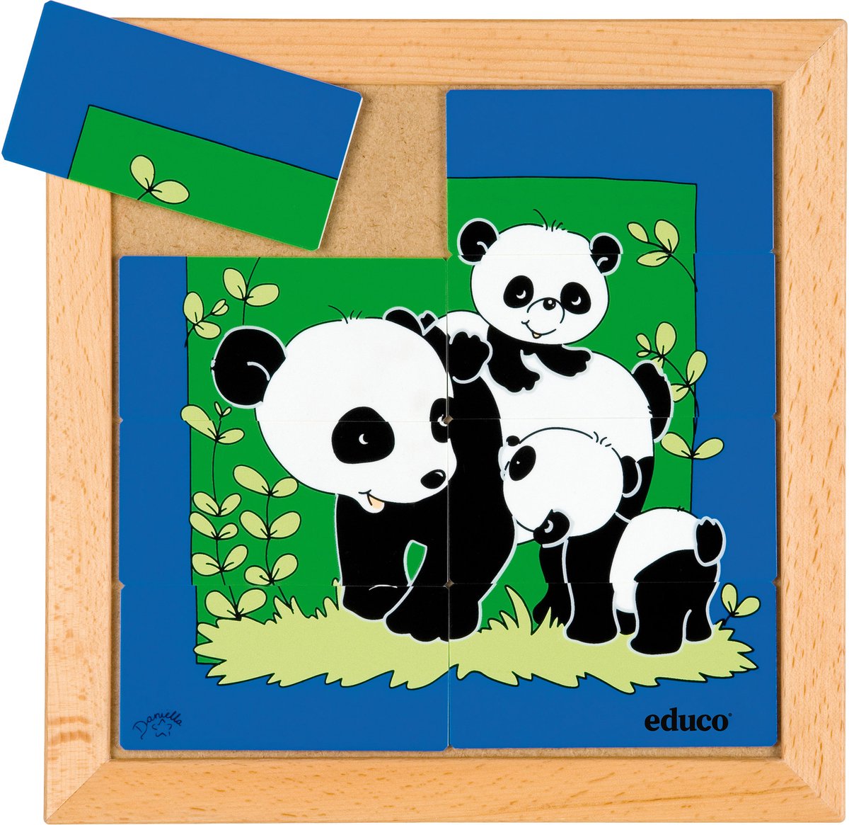 Dierenpuzzel Moeder en kind - Panda - 8 stukjes - Educo