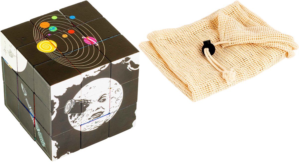 Educo Blokkenpuzzel Ruimtereis - Houten speelgoed - Houten puzzel - Educatief speelgoed - Kinderspeelgoed - Incl. opbergzak - 27 puzzelblokken