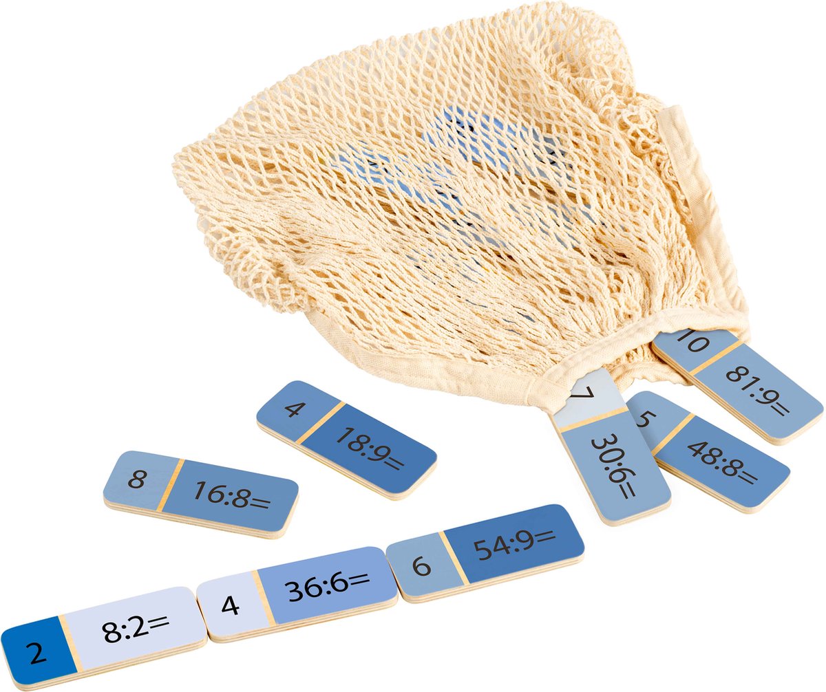 Educo Rekendomino Delen door- Leren rekenen - Houten speelgoed - Houten puzzel - Educatief speelgoed - Kinderspeelgoed - Vanaf 7 jaar