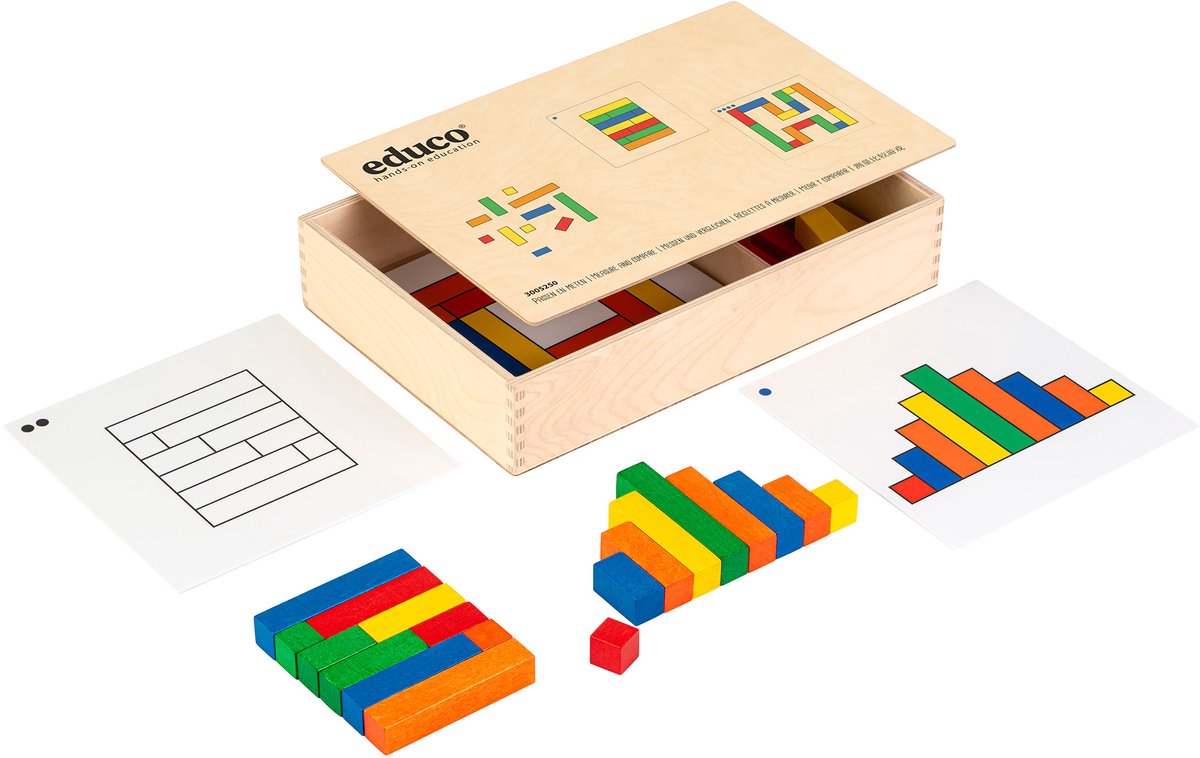 Passen en meten set 1 in kist 26x26cm - Educo - Educatief speelgoed