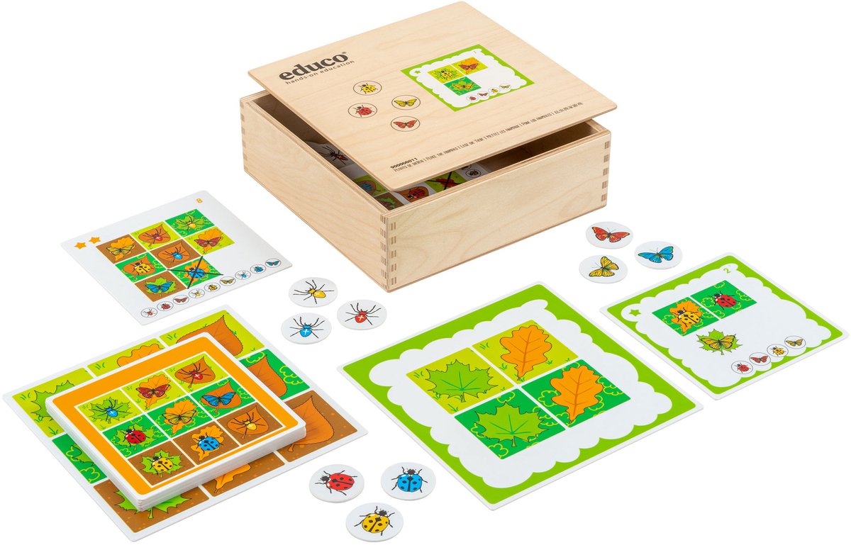 Plaats de dieren - educatief spel - in houten kist - Educo