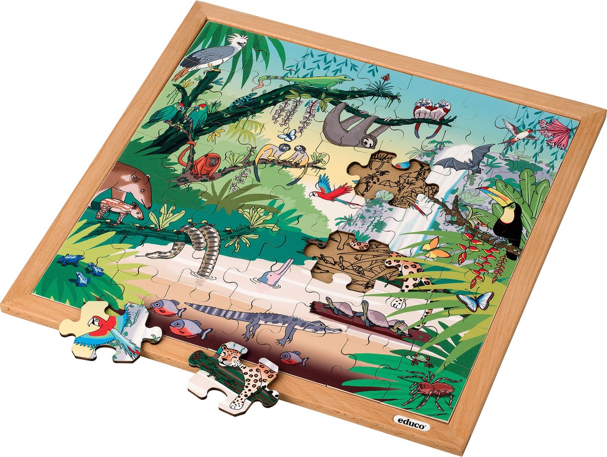 Woordenschatpuzzel - Tropisch bos - 49 stukjes - Educo