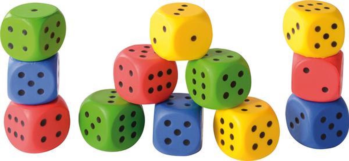 Dobbelstenen 4 cm EVA-foam , set van 12