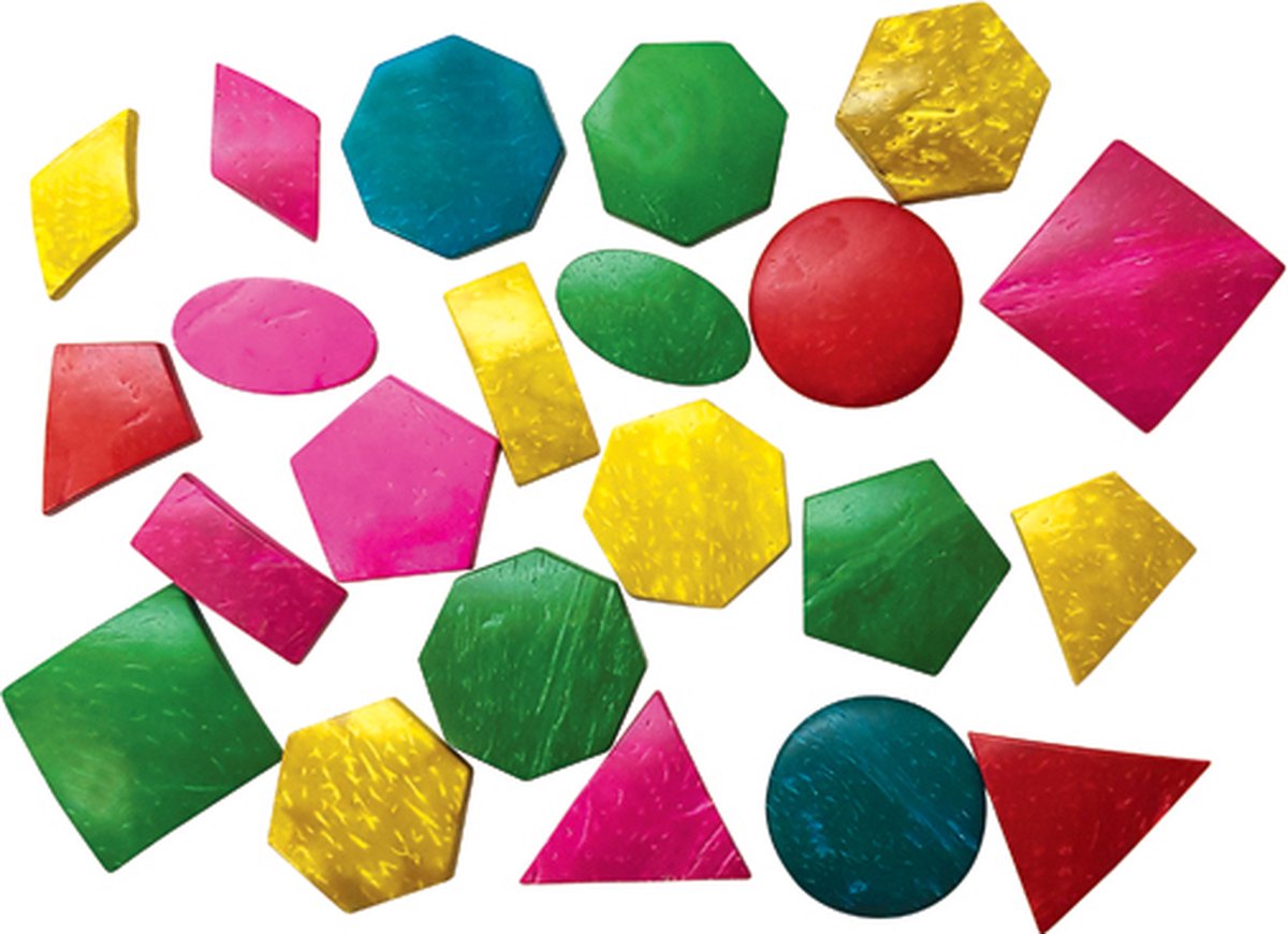 Eduplay geometrische vormen speelgoed van kokosnootschaal - kleurrijk 22-delig.