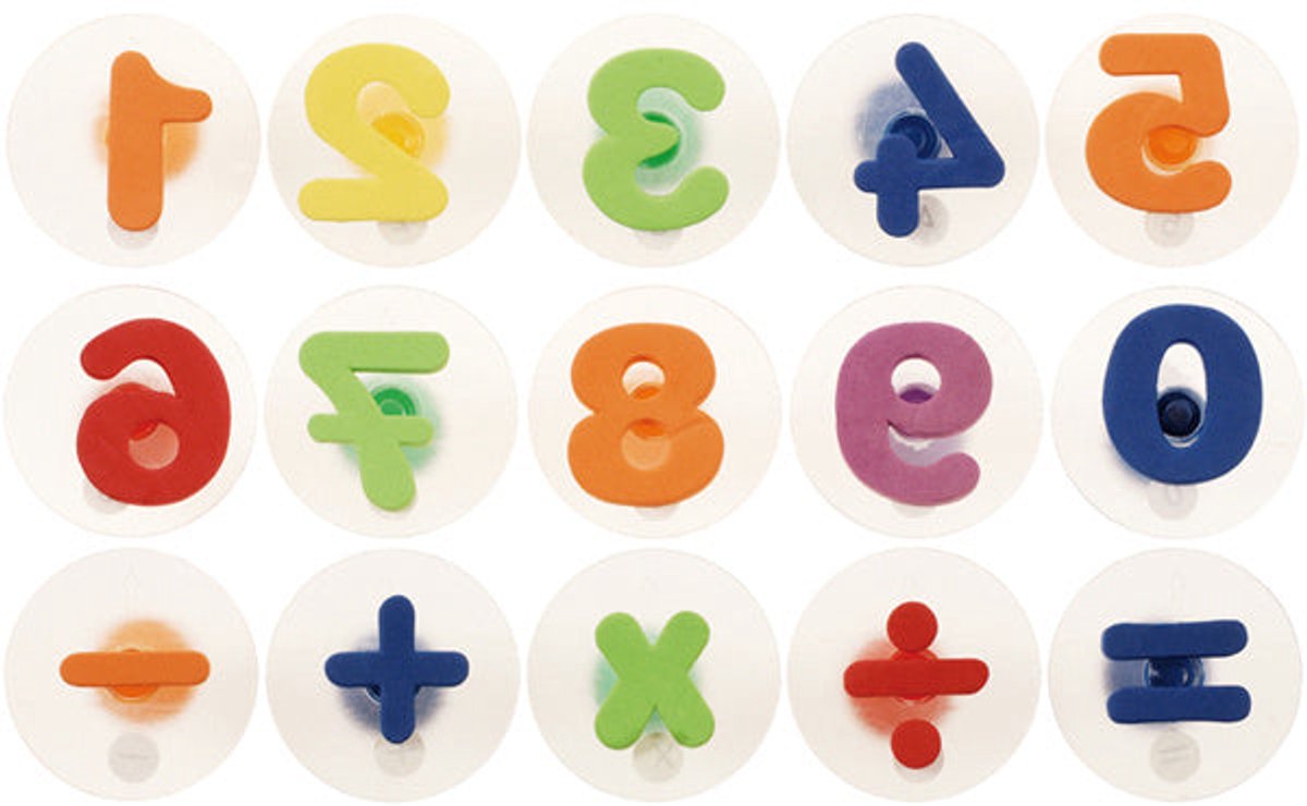 XXL Stempels cijfers en rekenkundige symbolen (15 st.)