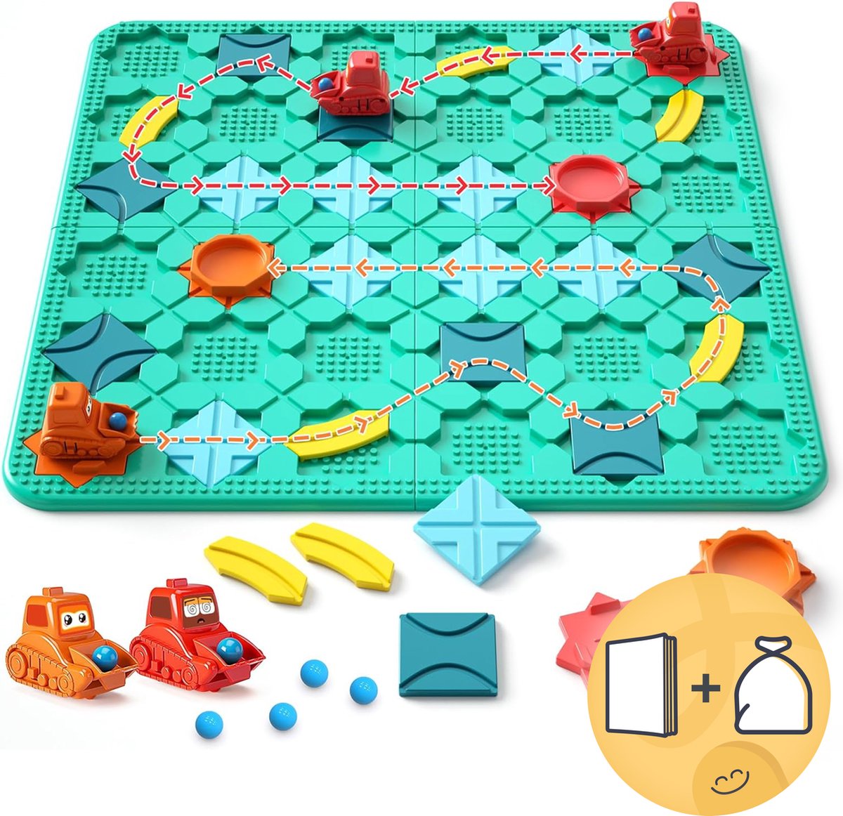 Eduvate Logische Wegenbouwer - Montessori Speelgoed - Educatief Constructiespeelgoed - Montessori Activiteitenbord - Busy Board - Speelgoed 3 Jaar