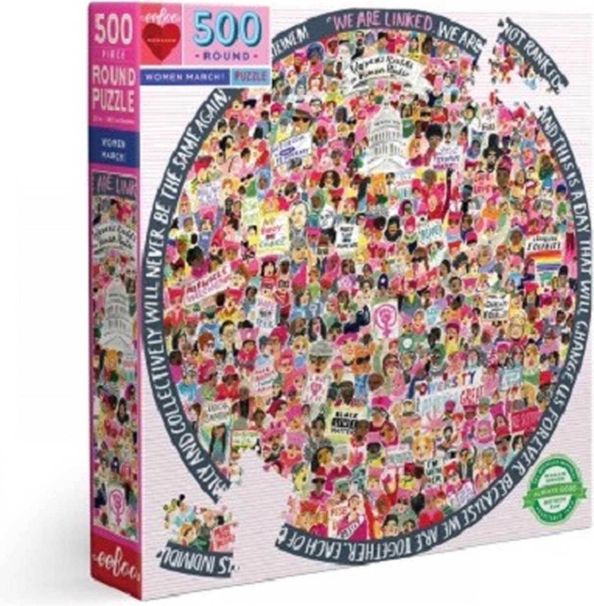 puzzel eeBoo -Woman March! (500 rond)