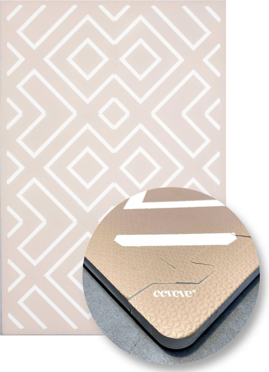 Eeveve Grote Duurzame Mooie Puzzelmat Speelmat Vloermat - Kamer Kinderkamer Babykamer - Modern Blocks - Zand / Desert Sand - 180 x 120 cm Zand
