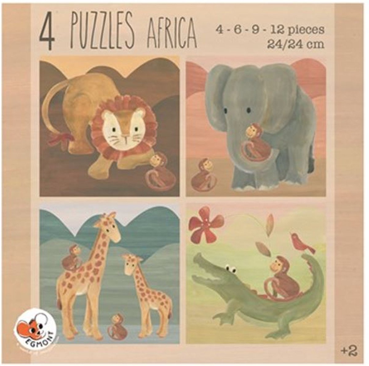 Egmont Toys 4 Puzzels Afrika 3+ 25 X 25 X 4 cm