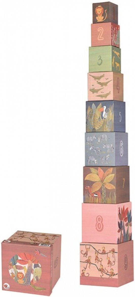 Egmont Toys Stapelkubussen Jungle 15x15x15 cm