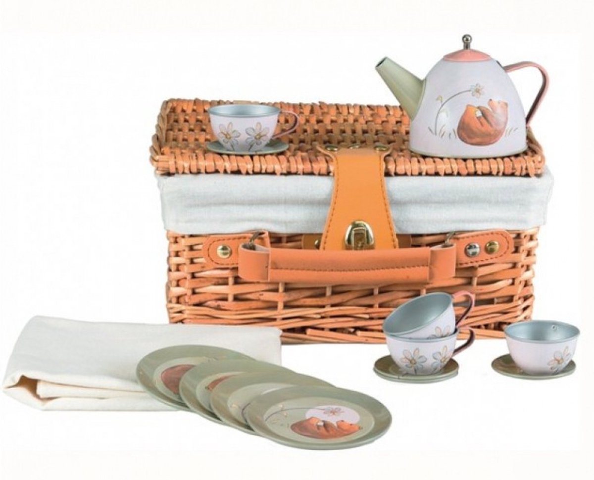 Egmont Toys Theeset blik Bos in rieten mand. 3+