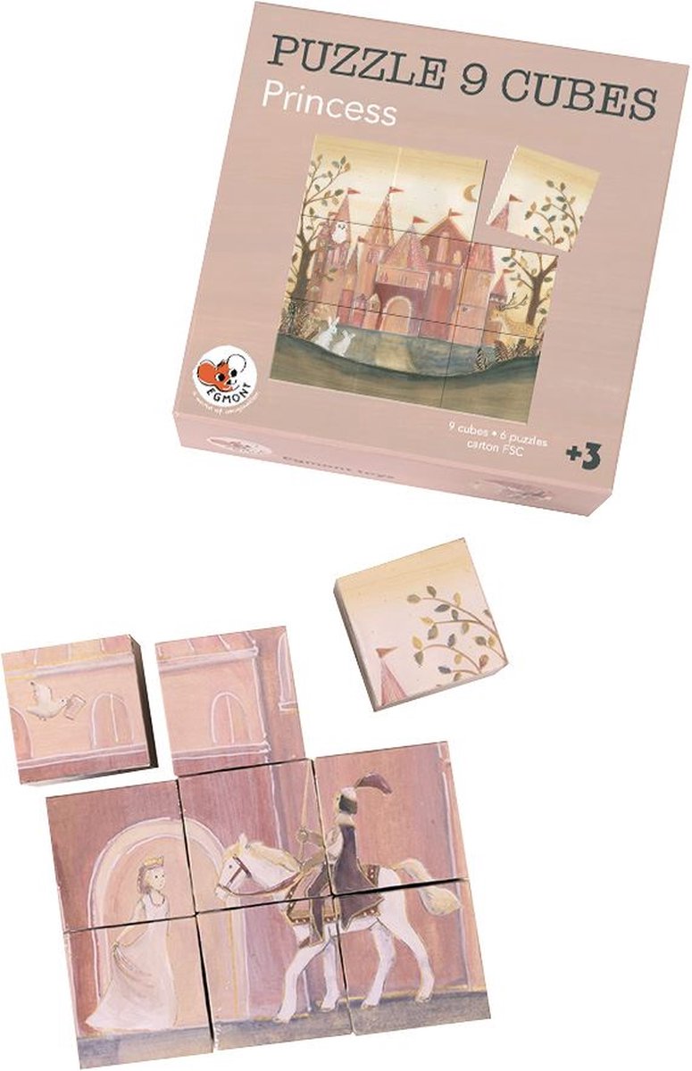 Egmont Toys kubus puzzel prinses - kartonnen speelgoed puzzel 3+.