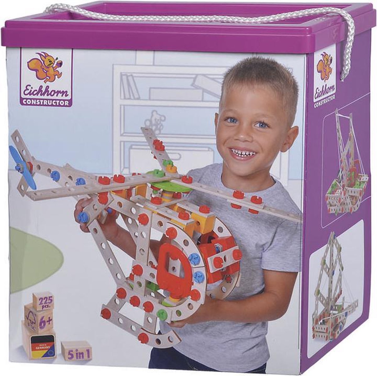 Eichhorn Constructieset Constructor Aantal onderdelen: 225 Aantal modellen: 5 Leeftijdsklasse: vanaf 6 jaar