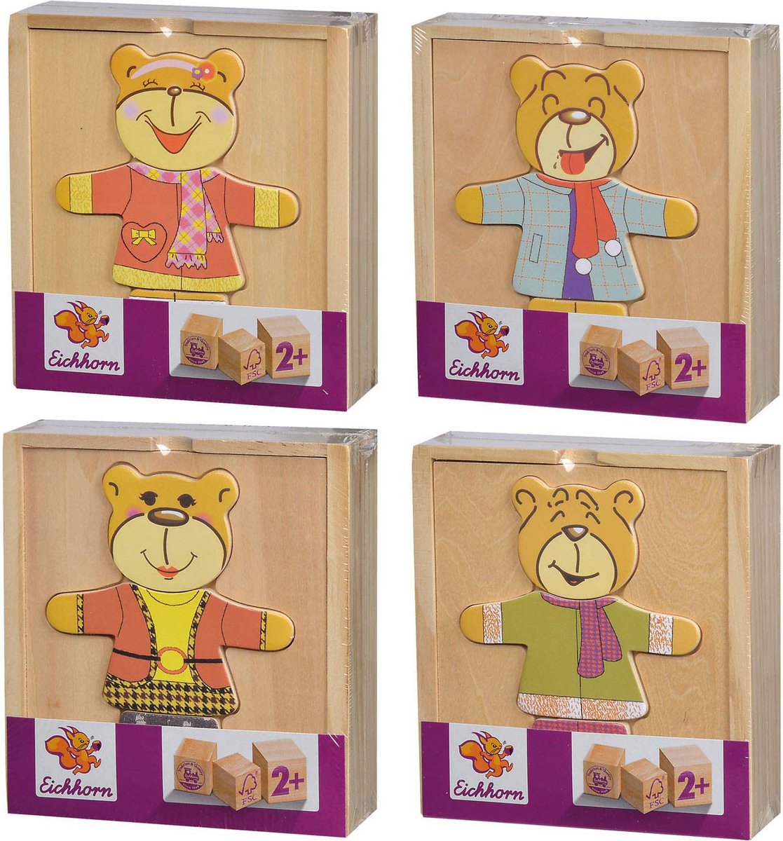 Eichhorn houten puzzel beer - educatief speelgoed - 20 stukjes.