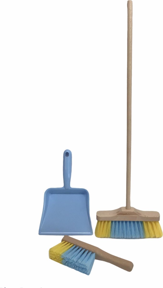3-delige kinder Bezemset Blauw - Geel