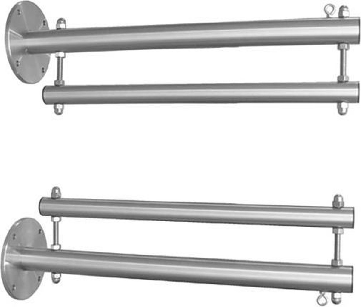 Inox baniersteunen voor gevelbanieren