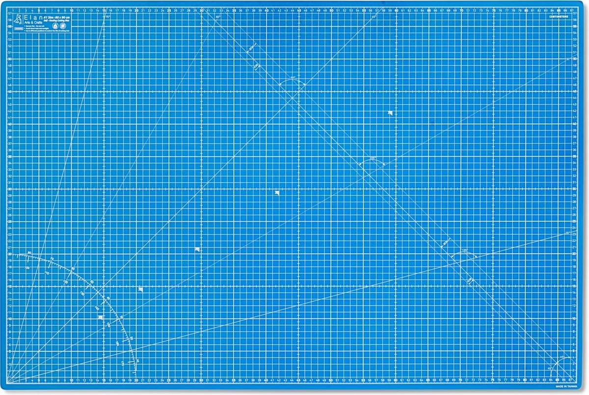 Elan 5-laagse Snijmat Blauw A2, Zelfherstellende 3 mm Snijmat, Knutselmat met Dubbelzijdig Raster, Metrische Snijonderlegger voor Quilten, Naaien, Patchworken, Scrapbooken, enz. 60 x 45 cm…