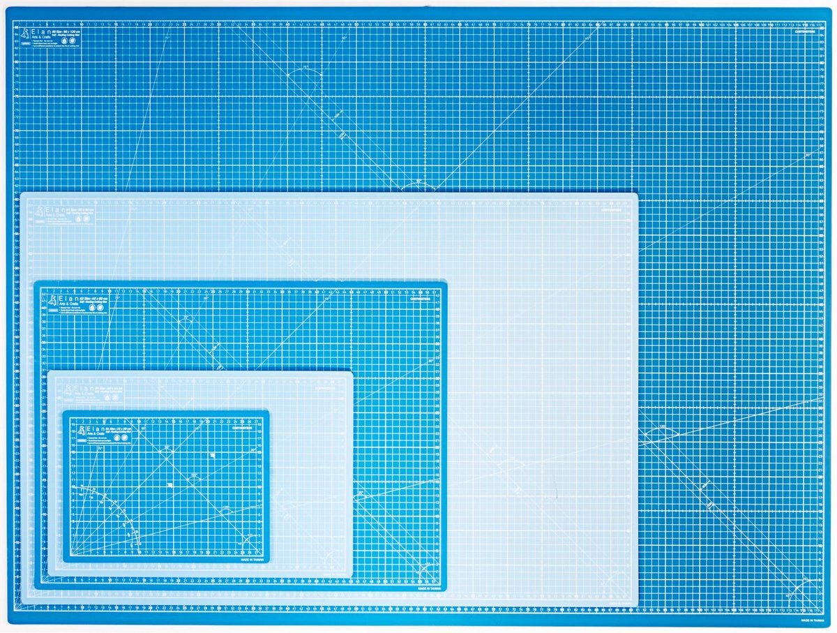 Elan 5-laagse Snijmat Blauw A3, Zelfherstellende 3 mm Snijmat, Knutselmat met Dubbelzijdig Raster, Metrische Snijonderlegger voor Quilten, Naaien, Patchworken, Scrapbooken, enz. 44 x 30 cm…