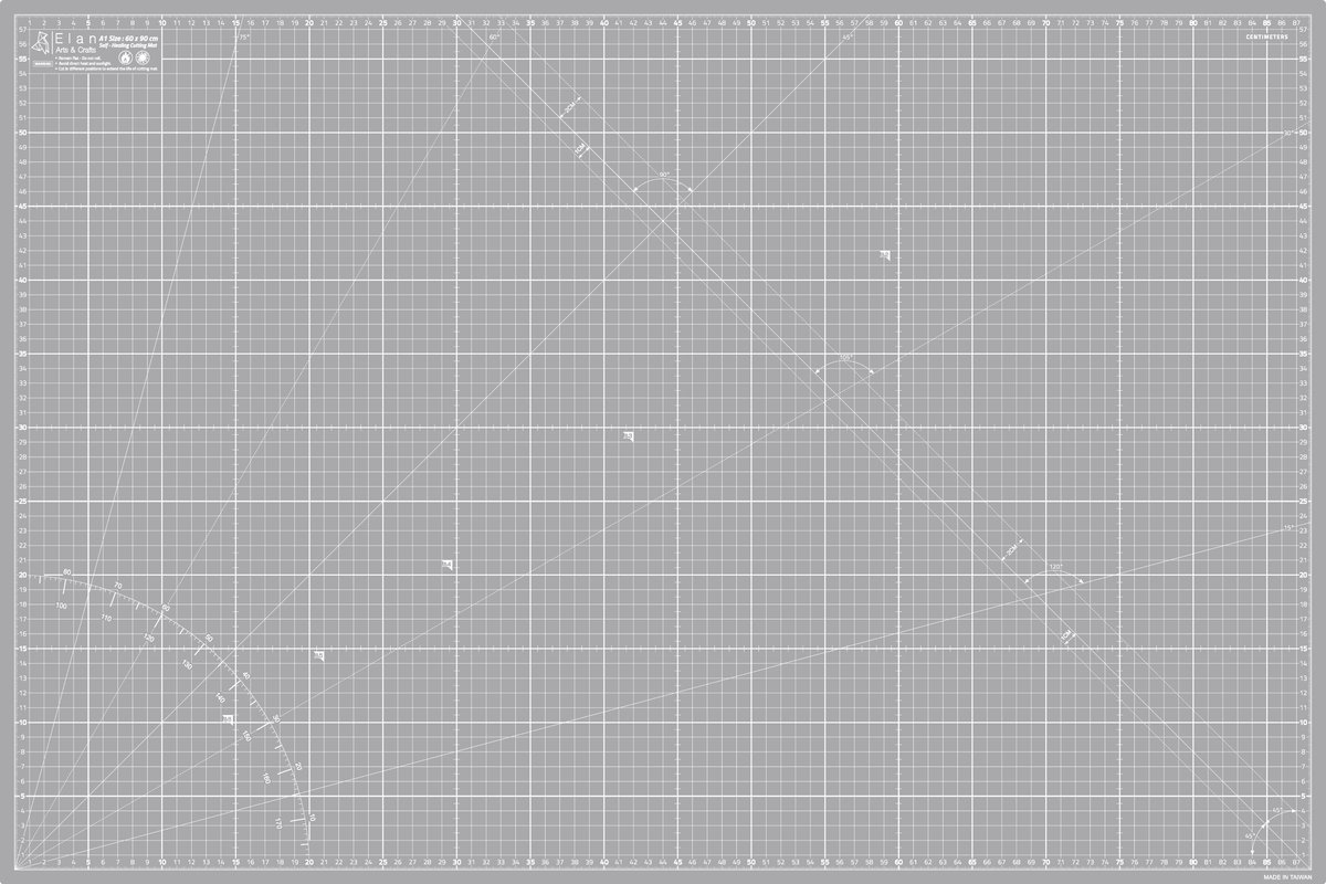 Elan Snijmat A1 Grijs, 5-laagse Zelfherstellende Snijmat A1, Knutselmat, Snijmat 60x90 CM, Self Healing Cutting Mat A1, Snijmat A1 Zelfherstellende, Hobby Snijmat Grijs, Werkmat, Self Healing Snijmat