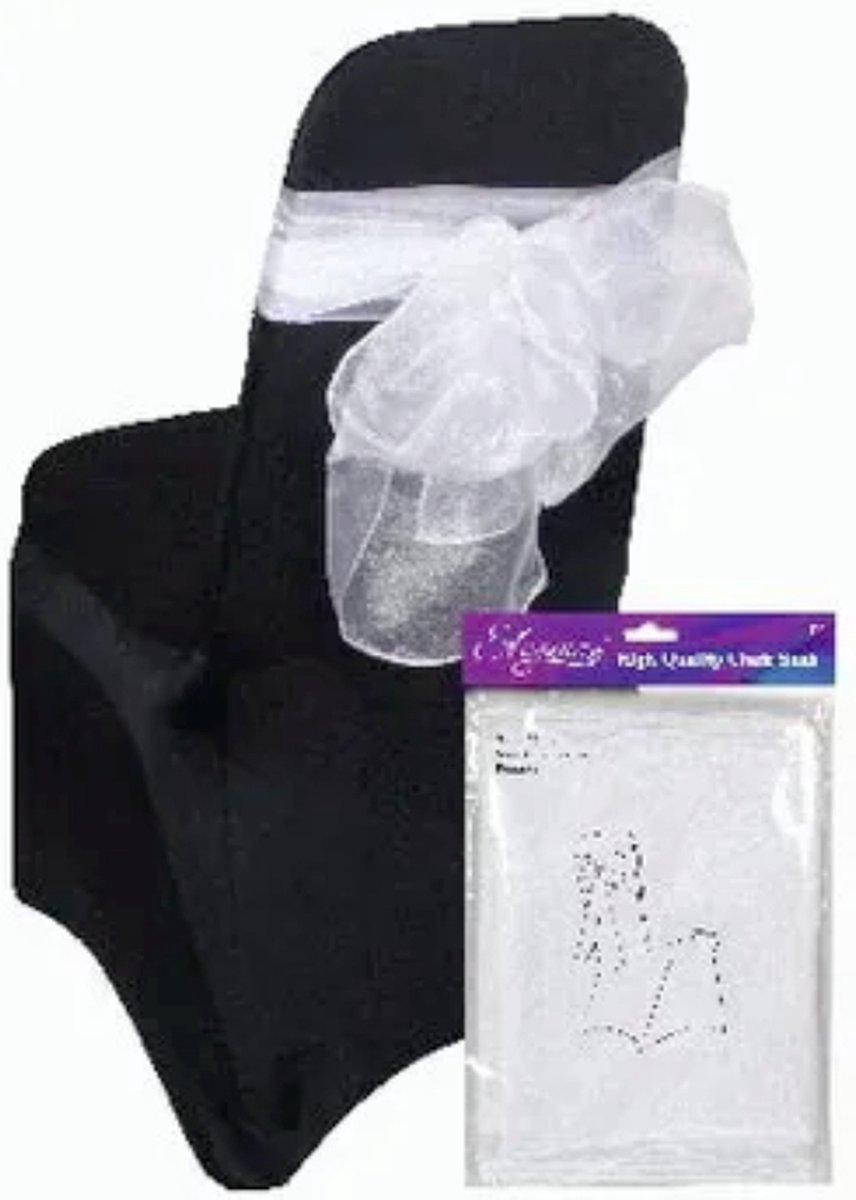 Oaktree - Organza stoelstrik wit - 3 m x 27 cm