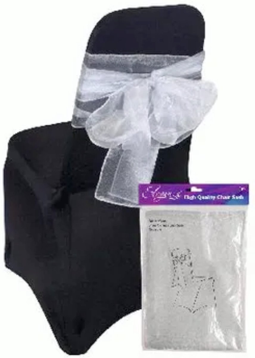 Oaktree - Organza stoelstrik zilver - 3 m x 27 cm