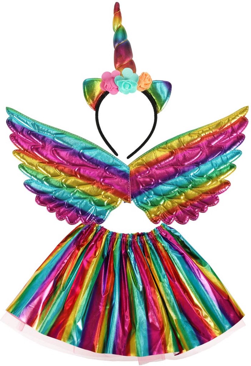 Verkleedkleding Carnavalskleding Kind Eenhoorn Kostuum Unicorn Speelgoed Regenboog 3-8 jaar