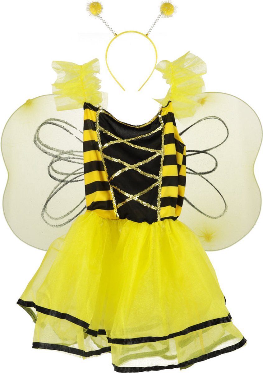 Verkleedkleding Carnavalskleding Kind Kostuum Bijenkostuum Bijenkoningin 98 tot 110 cm