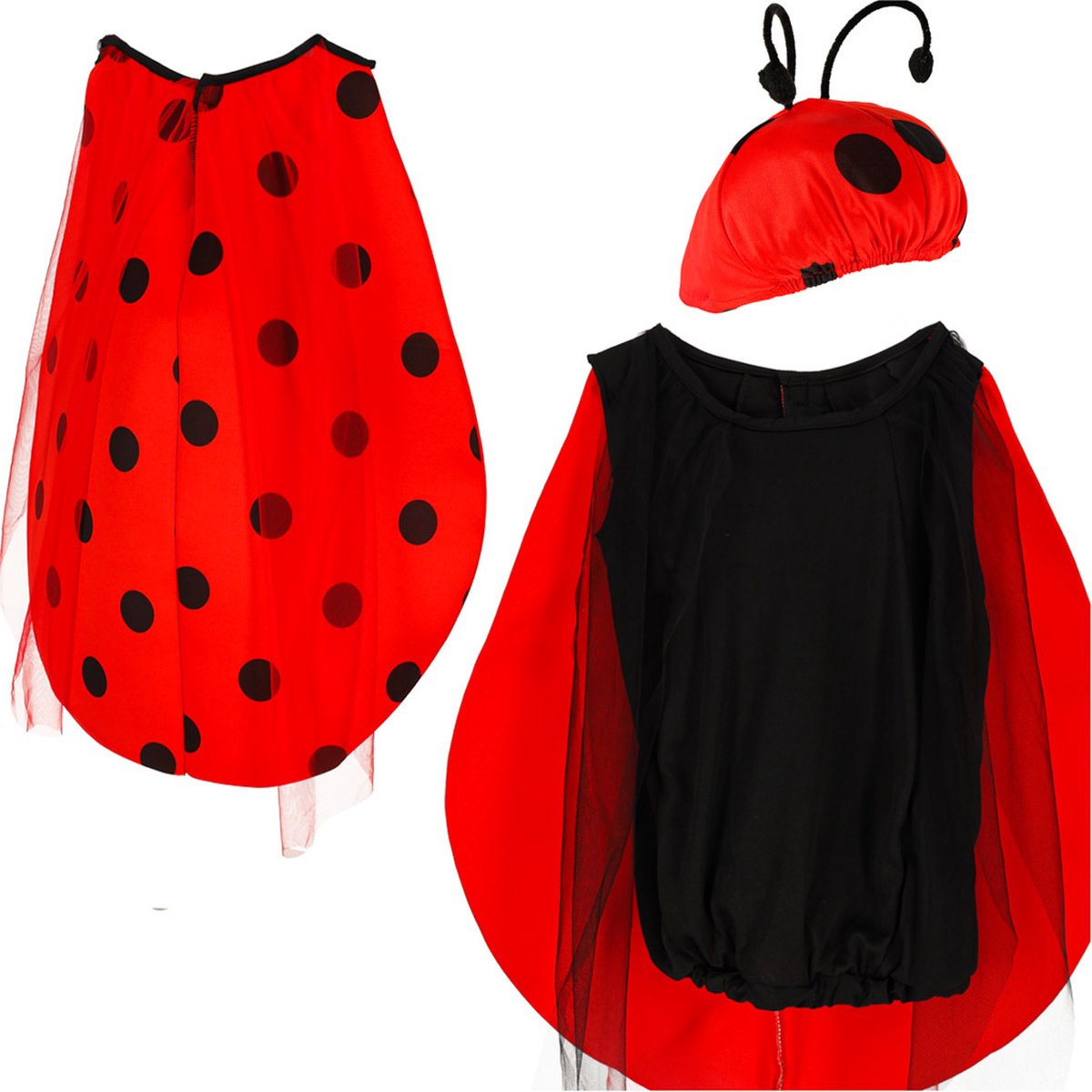 Verkleedkleding Carnavalskleding Kind Kostuum Lieveheersbeestje 98-116 cm