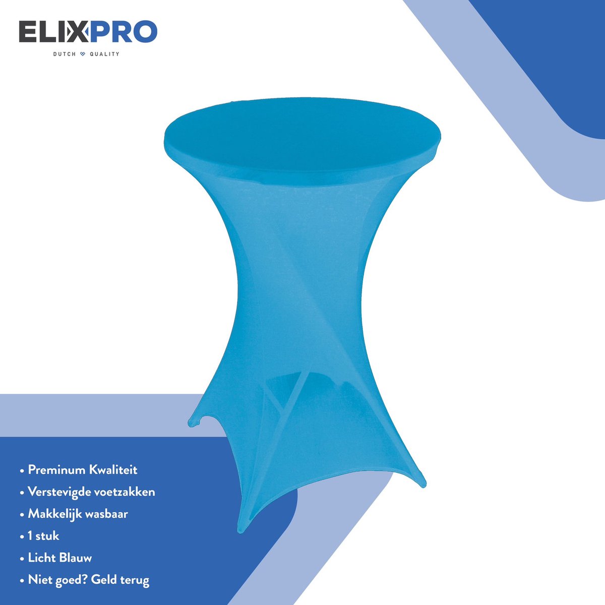   - Premium statafelrok Licht blauw 1x - ∅80 x 110 cm -  - Statafelhoes - Tafelhoezen voor statafel - Staantafelhoes - Extra dik voor een Premium uitstraling - oceaan blauw
