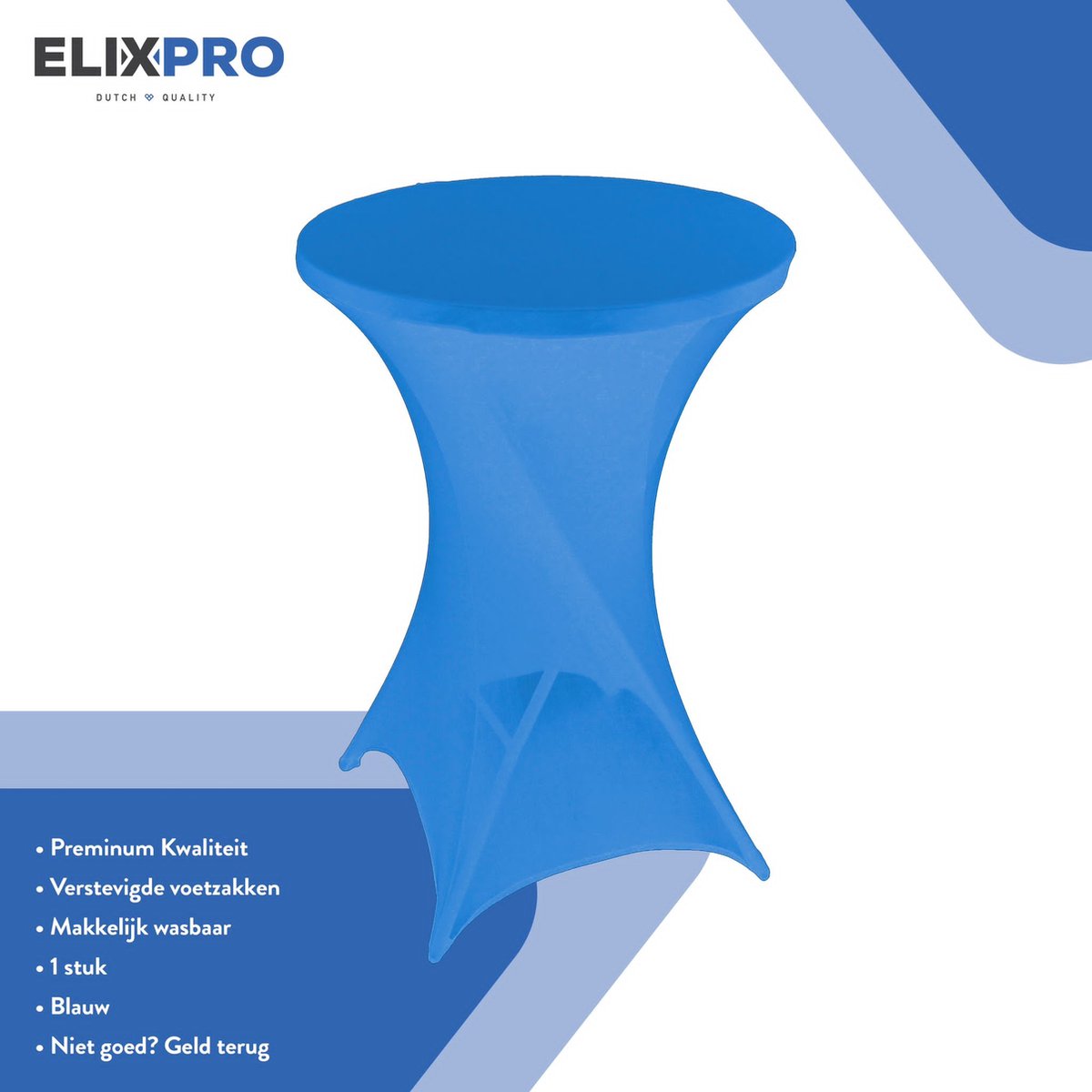   - Premium statafelrok blauw 1x - ∅80 x 110 cm -  - Statafelhoes - Tafelhoezen voor statafel - Staantafelhoes - Extra dik voor een Premium uitstraling