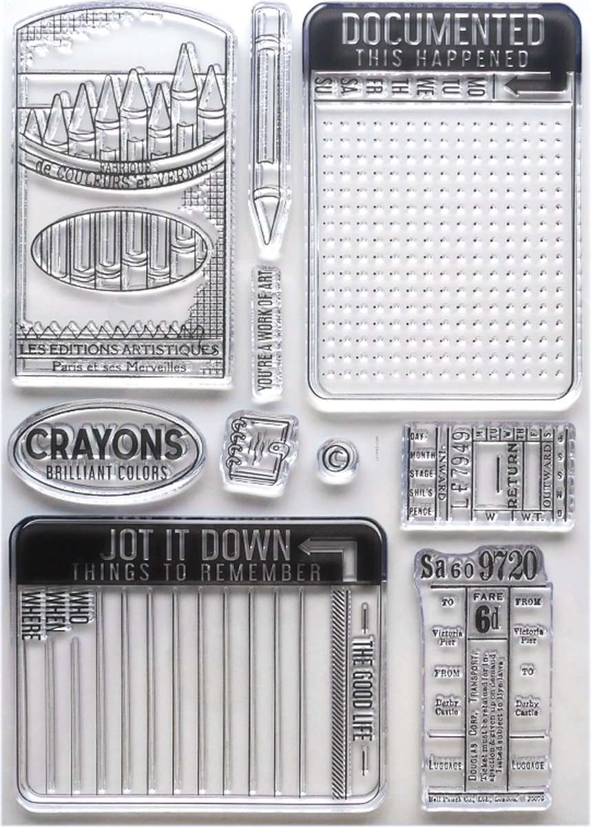 ECD Clear stamps A5 - Crayons with journaling cards