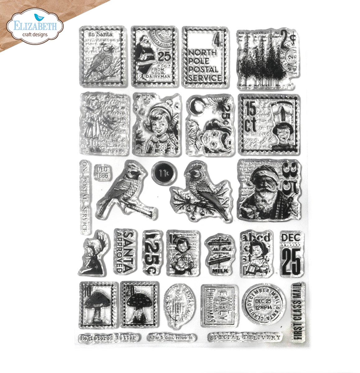 ECD Clear stamps A5 - December postage stamps
