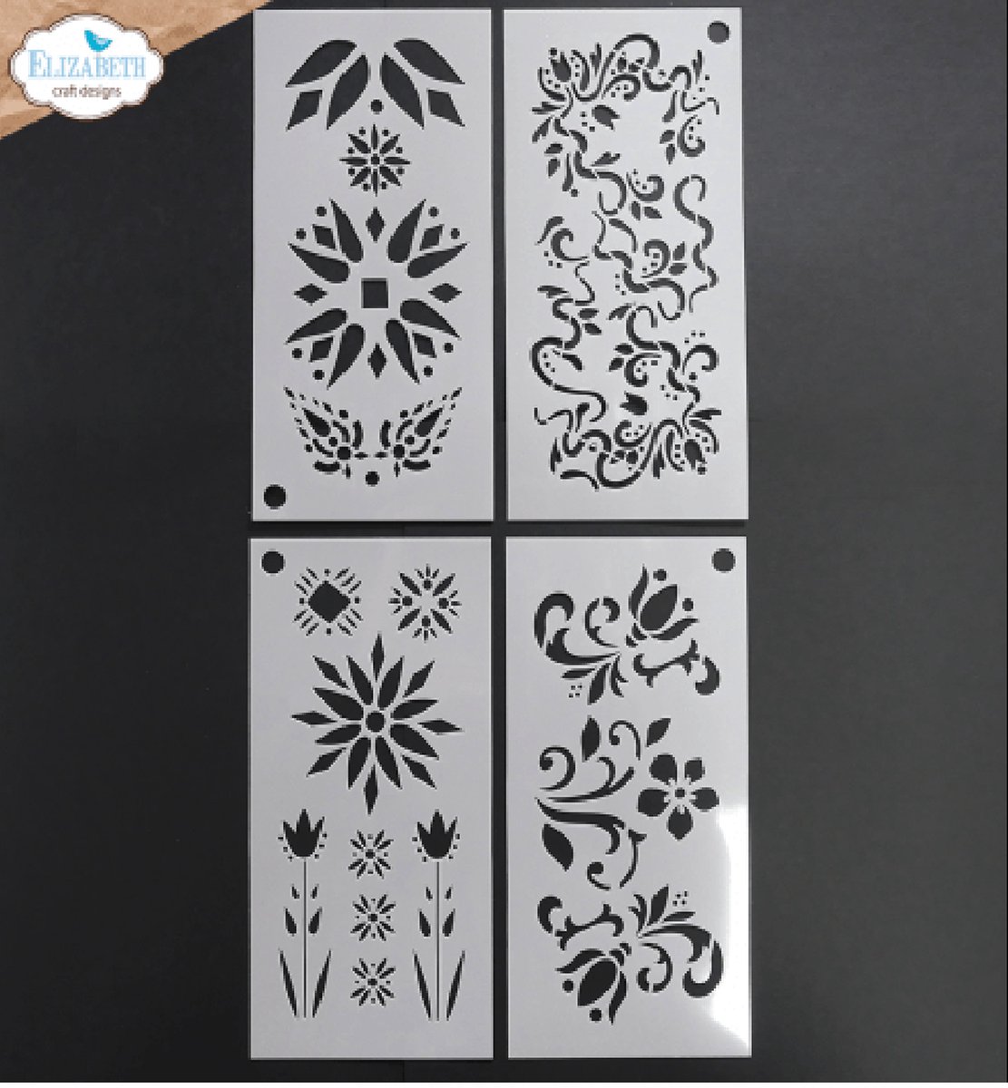 ECD Floral stencils 4 stuks