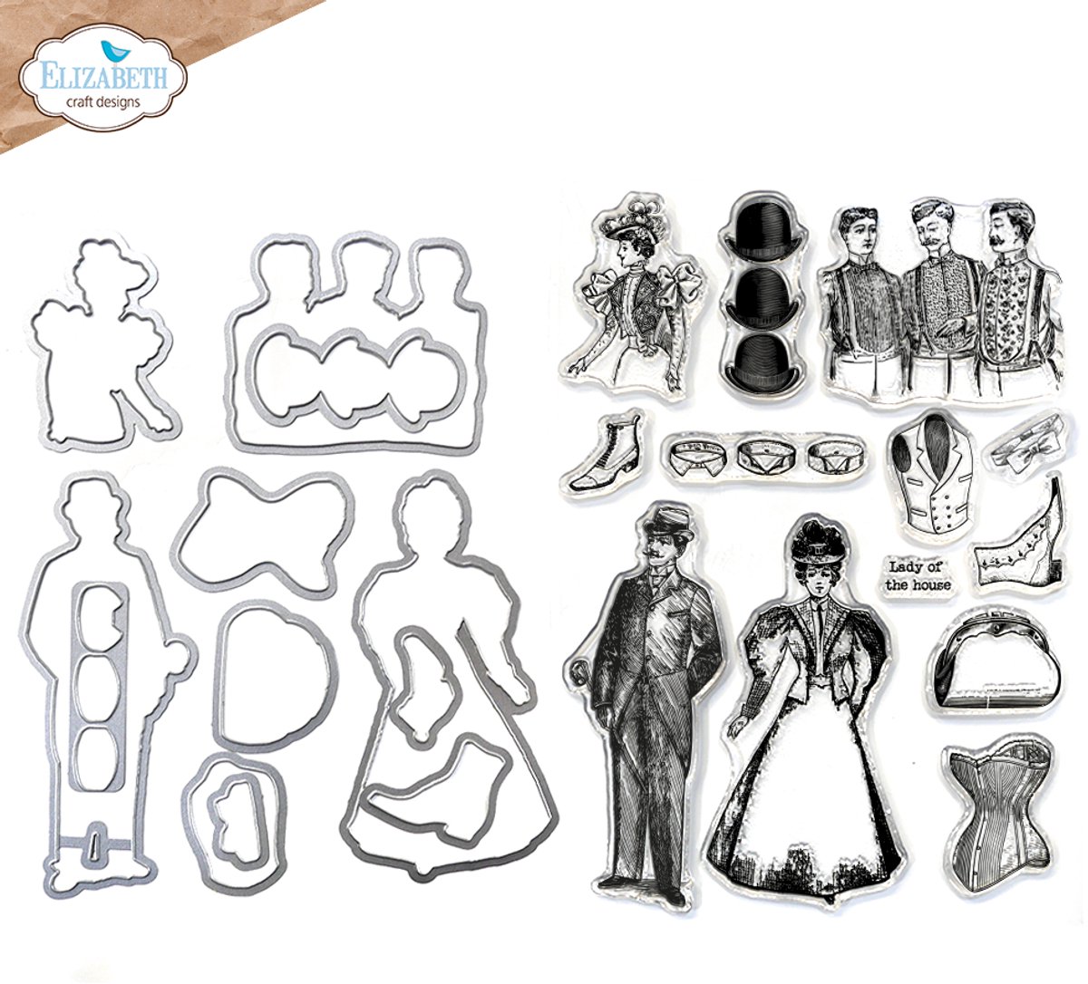 ECD Mr. and Mrs. stamp and die set