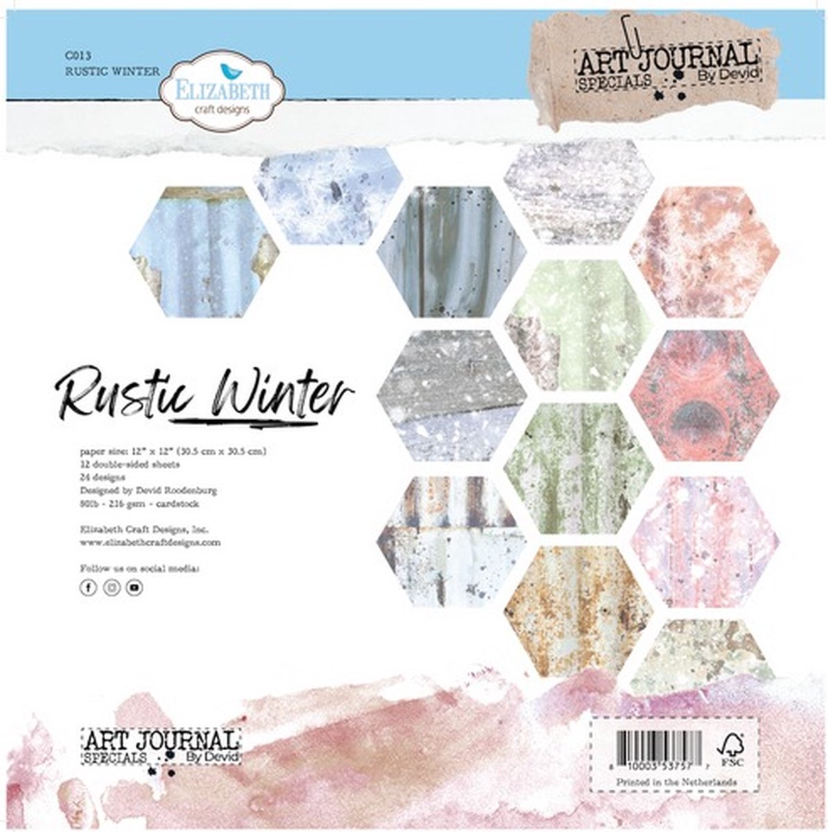 ECD papierblok Rustic winter 12x12 dubbelzijdig