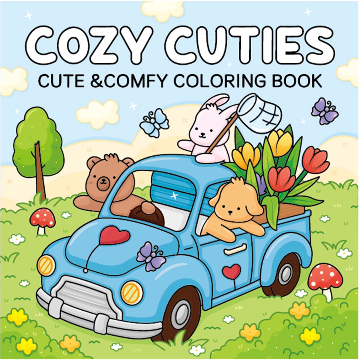 Cozy cuties - 40 Schattige vellen kleurboek - Voor kinderen en volwassenen - Kawaii stijl dieren - Cute & comfy coloring book bold & easy
